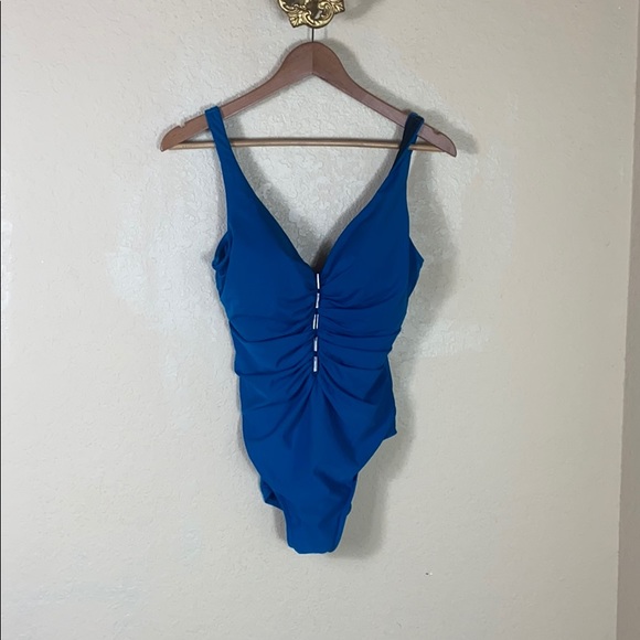 Miraclesuit Other - Miraclesuit Teal silver hardware ruched one piece